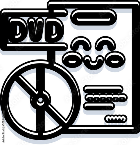 Canvastavla Dvd disc and video case icon representing digital storage, home entertainment an