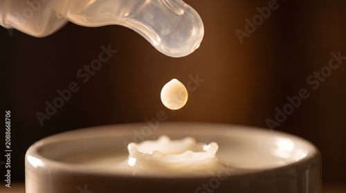 Drop of expressed breast milk in the neonatal unit