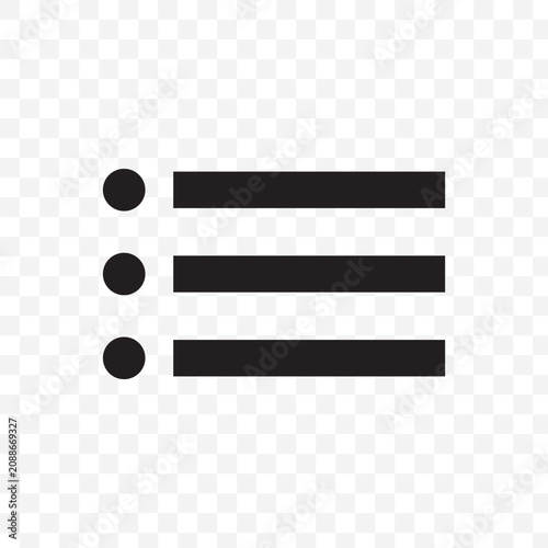Menu icon in solid black icon on transparent background.