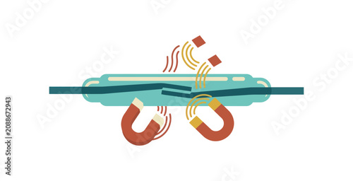 Canvas-taulu Reed Switch Magnetic Sensor Vector Illustration