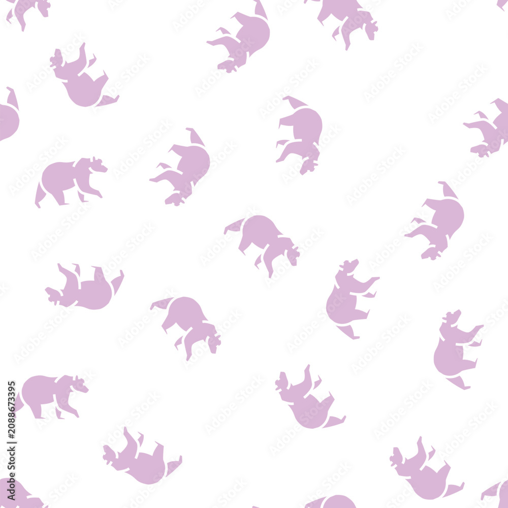 Fototapeta premium bear animal in zoo vector glyph seamless pattern bear animal in zoo sign illustration