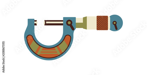 Bild auf Leinwand Retro Micrometer Measuring Tool Vector Illustration