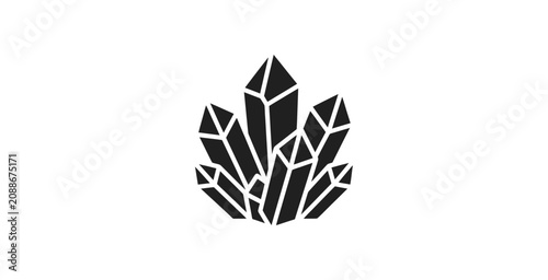 Fotografía Minimalist Crystal Cluster Vector Icon