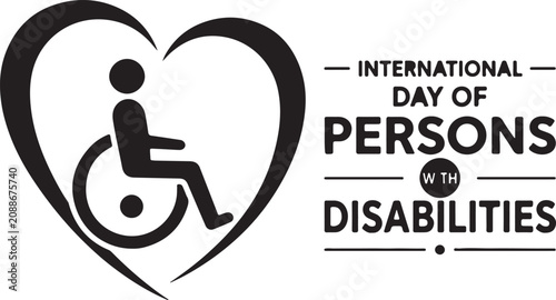 International Day of Persons with Disabilities, disability awareness, accessibility symbol, heart icon, vector illustration