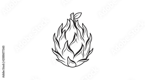 Foto Illustration of a single artichoke silhouette isolated on a white background for