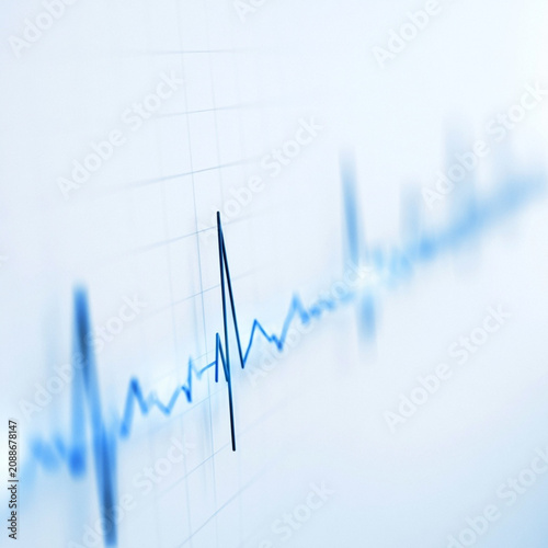 Glowing Blue Electrocardiogram Line on White Background Medical Technology Concept