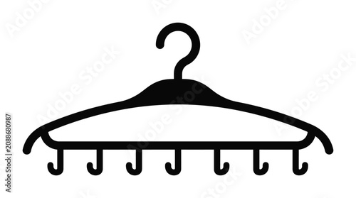 Clothes Hanger Silhouette A Black Vector Illustration
