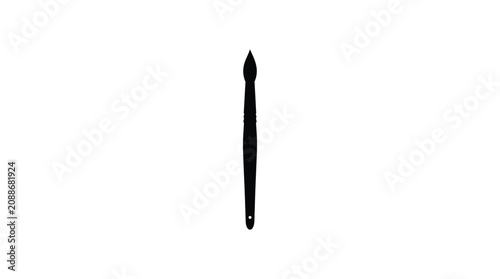 Paintbrush Silhouette A Black Vector Illustration On A White Background