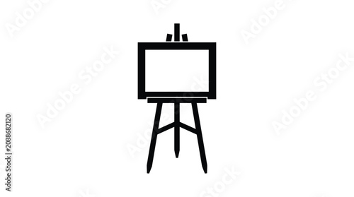 Artist Easel Silhouette A Black Vector Illustration On White Background