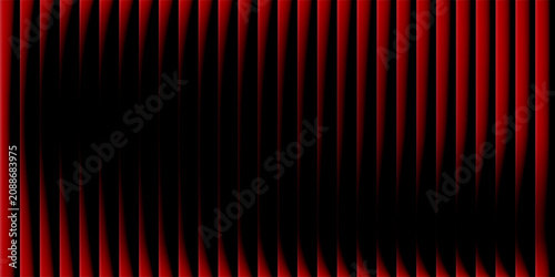 Abstract red glowing vertical stripe pattern on black background. Futuristic neon gradient lines create a dynamic optical effect. Modern technology texture for digital and sci designs.