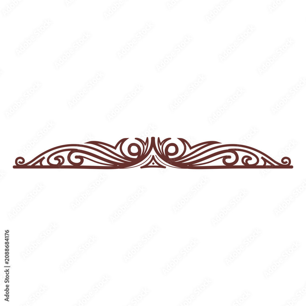 Naklejka premium Floral swirls divider 8