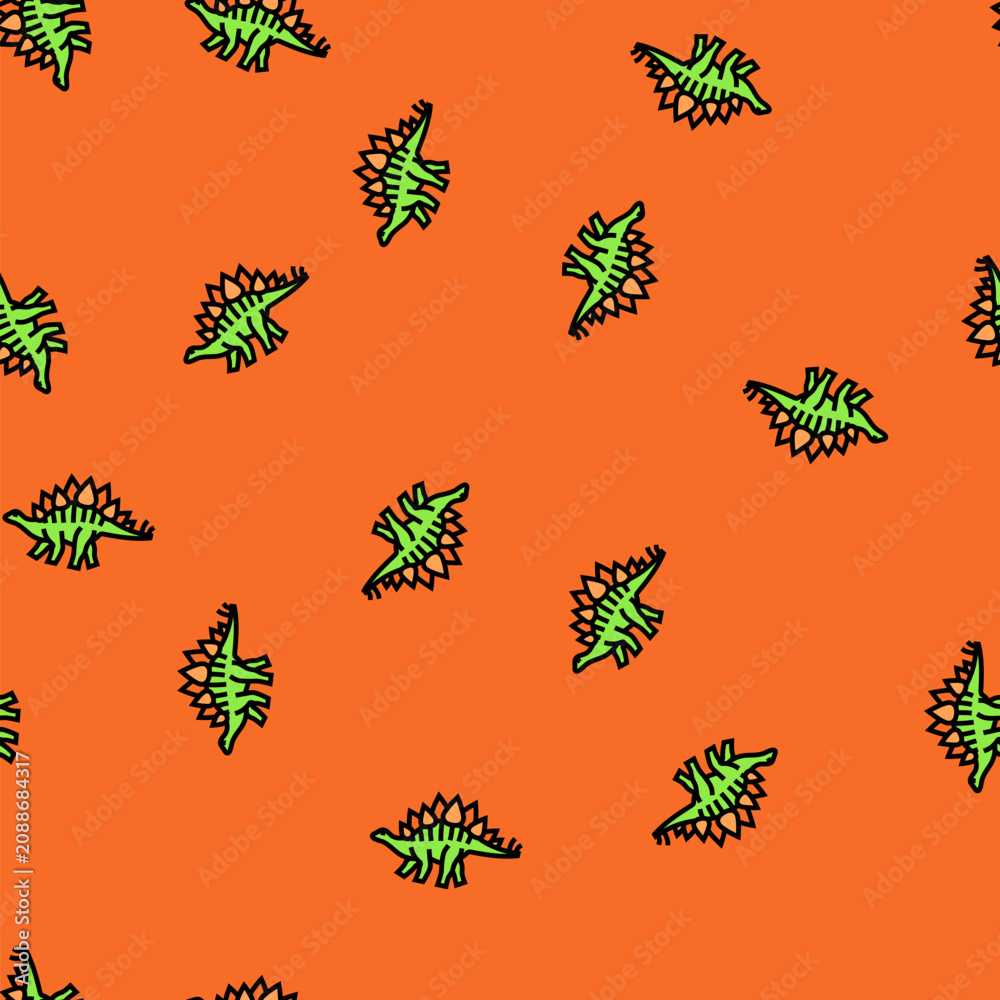 Fototapeta premium stegosaurus dinosaur animal vector seamless pattern stegosaurus dinosaur animal sign illustration