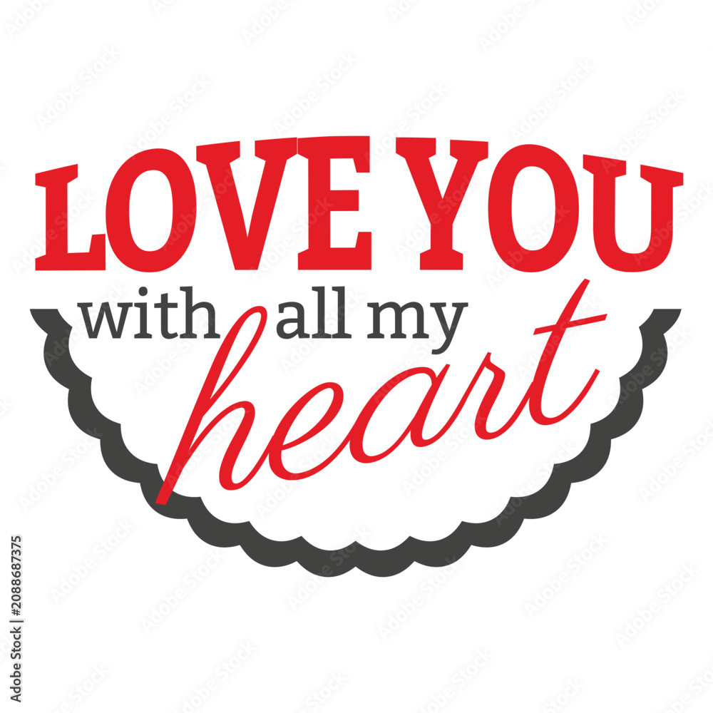Fototapeta premium Red grey valentine label