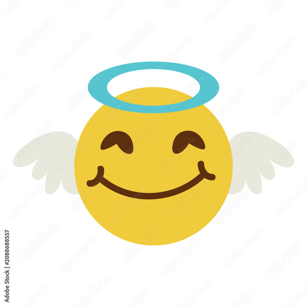Obraz premium Smiling angel face emoticon 6