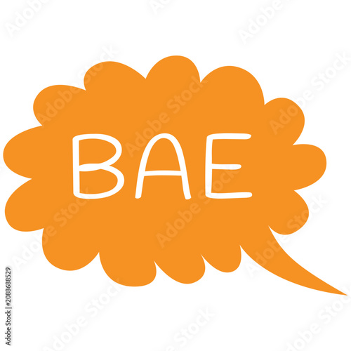 Konstfotografi Cartoon bae slang speech bubble