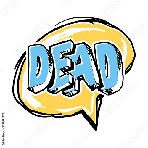 Fotografie Cartoon dead slang word