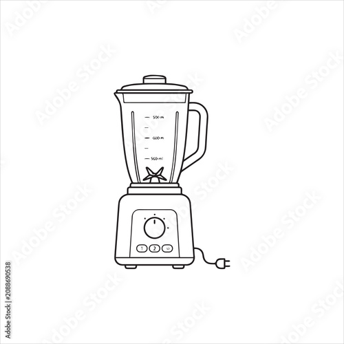 Obraz na plátně Simple line drawing of a kitchen blender electric appliance icon