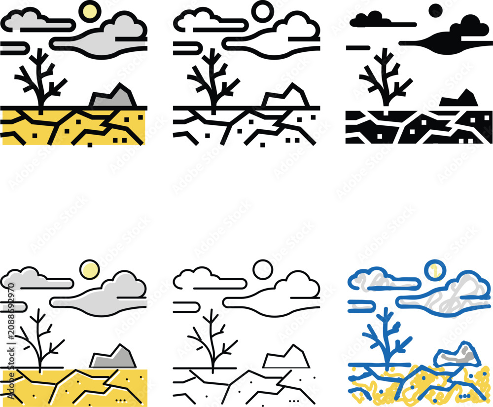 Fototapeta premium barren land color icon vector. barren land sign. isolated symbol simplified