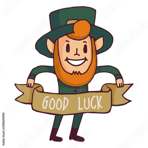 Canvas Print Leprechaun good luck cartoon