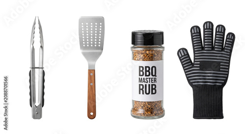 Photos Barbecue cooking tools and spices isolated on transparent background