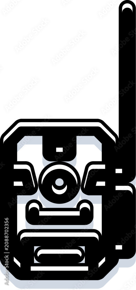 Fototapeta premium Trail camera capturing outdoor footage using motion sensor technology and infrared capabilities for wildlife observation, scouting, hunting, and remote area security monitoring