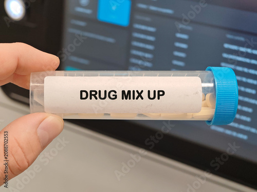 Фотография DRUG MIX UP medication safety topic for errors misuse adverse effects and patien