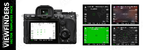 Cuadro en lienzo Modern mirorless digital photo camera focusing screen pack isolated