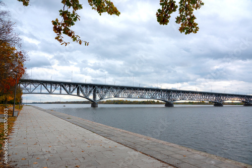 Konstfotografi Historical Marshal Jozef Pilsudski Legions Bridge over the Vistula river with co