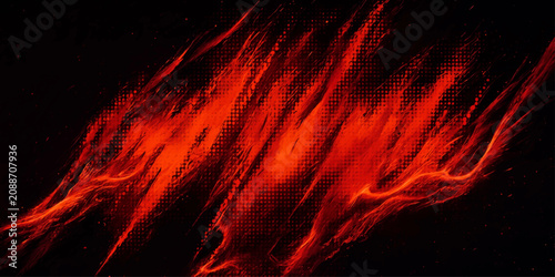 Tableau sur toile Abstract Fire Flames Background with Glowing Orange Blaze Smoke and Fiery Heat i