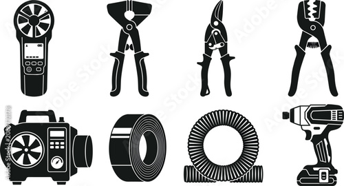 Foto Professional HVAC Ventilation Testing and Air Conditioning Installation Tools Si