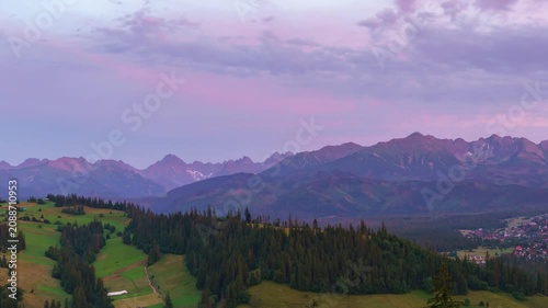 Mountain Sunset Time-Lapse in Lush Green Polish-Slovak Village