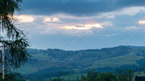 Dynamic Sunrise Over Polish Tatra Mountains - Nature Time Lapse