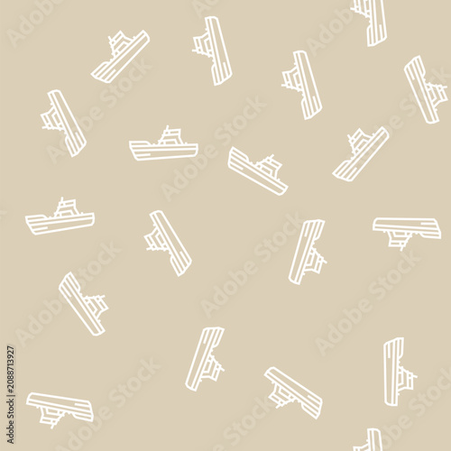 Foto game boat vector line seamless pattern game boat sign illustration