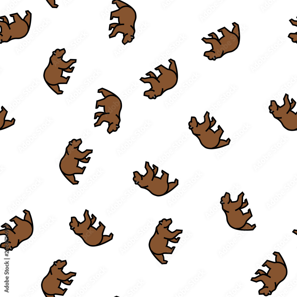 Fototapeta premium bear animal in zoo vector seamless pattern bear animal in zoo sign illustration