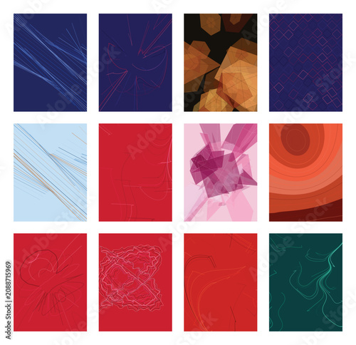Geometric patterns, abstract backgrounds, colorful squares, texture designs, vector graphics