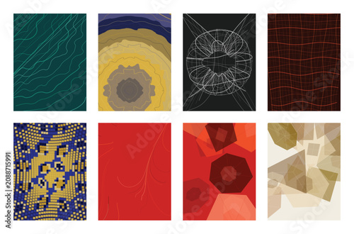 Geometric patterns, abstract backgrounds, colorful textures, vector designs
