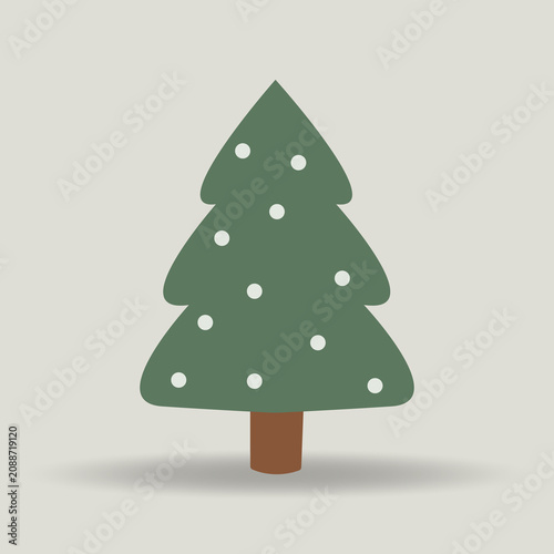 Minimal Christmas Tree Scandinavian Holiday Vector Illustration