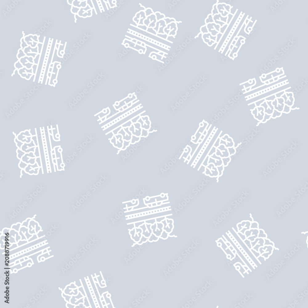 Naklejka premium road park vector line seamless pattern road park sign illustration