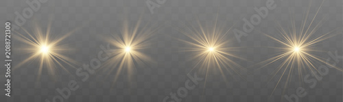 Photos Elegant gold shine PNG illustration with radiant stars and glowing circles