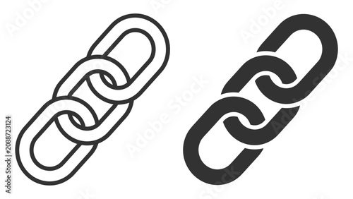Tableau sur toile chain link icon set, outline and solid styles, connection symbol vector artwork