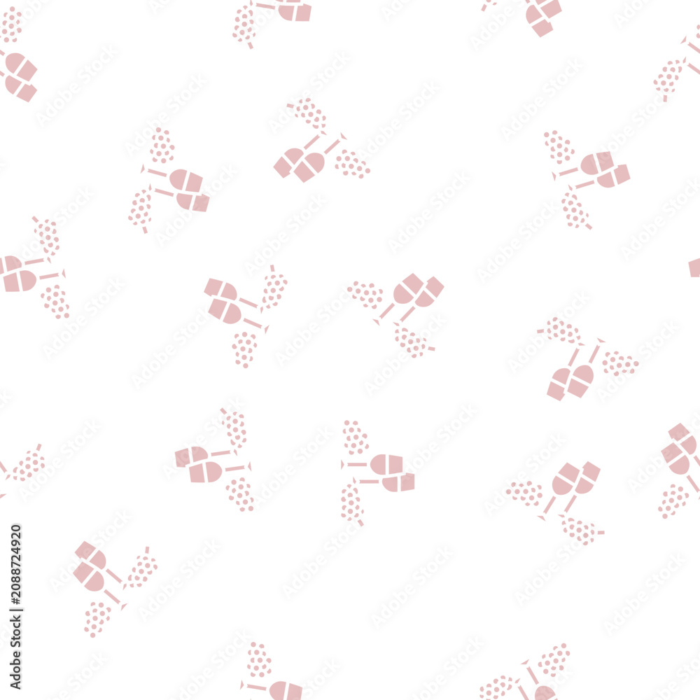 Obraz premium wine red white vector glyph seamless pattern wine red white sign illustration
