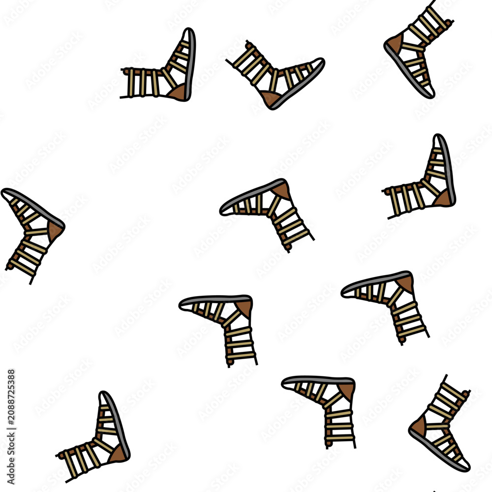 Obraz premium warrior shoe ancient rome vector seamless pattern warrior shoe ancient rome sign illustration