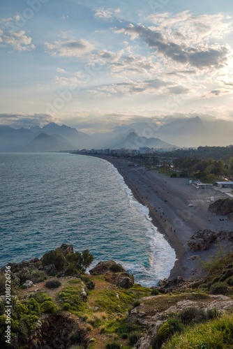 Konyaalti Beach in Antalya is one of the two main beaches of the city	