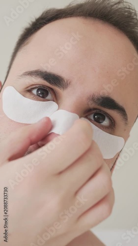 Close-Up Young Person with Under Eye Mask