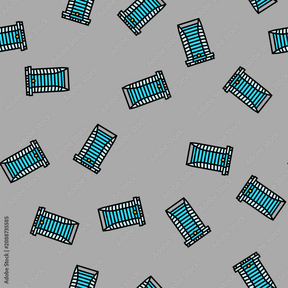 Obraz premium public bank building vector seamless pattern public bank building sign illustration
