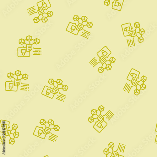 Bild auf Leinwand immutable record decentralized application vector line seamless pattern immutabl