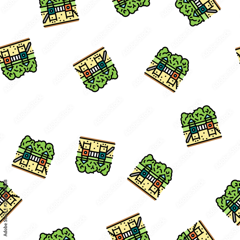 Naklejka premium playground park vector seamless pattern playground park sign illustration