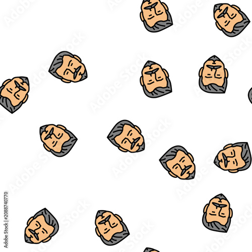 Bild auf Leinwand van duke beard hair style vector seamless pattern van duke beard hair style sign