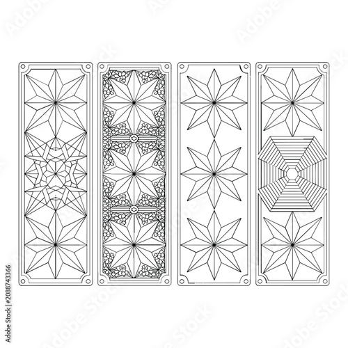 Set of eight seamless snowflake patterns for winter designs isolated on white background, Vector