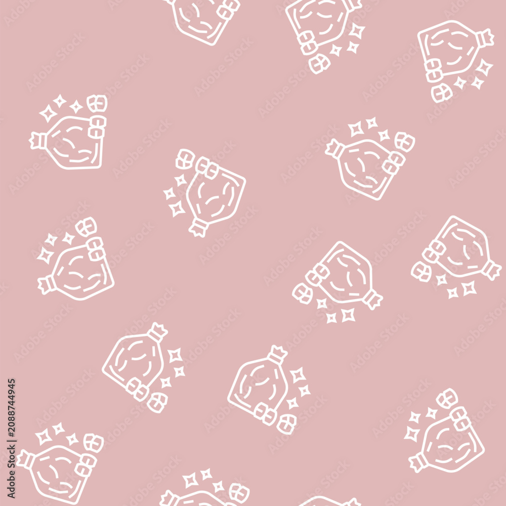 Obraz premium bag with lotto barrels vector line seamless pattern bag with lotto barrels sign illustration